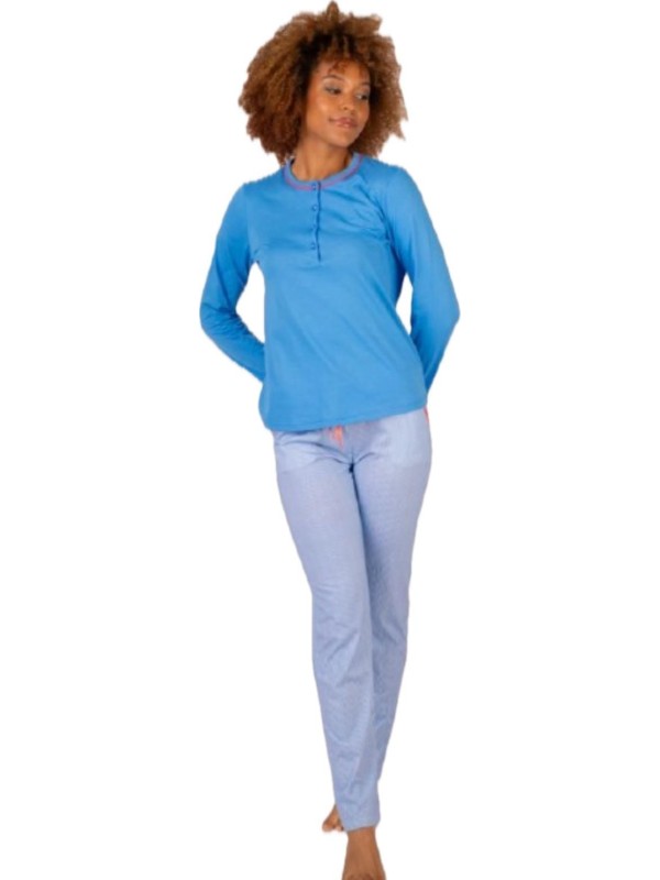 Brilliamo by Linclalor Pigiama in puro cotone pantalone rigato art. 475216