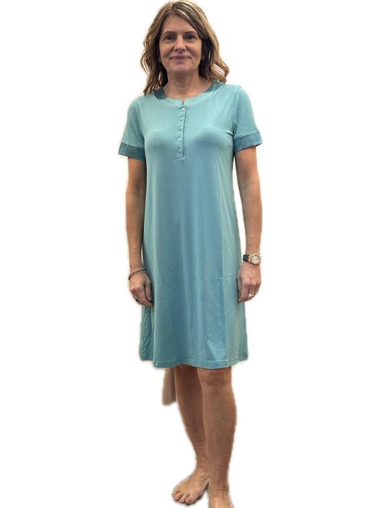 Bisbigli Camicia da notte in viscosa elasticizzata con profilo in raso art. 102107