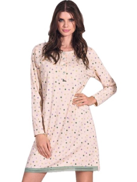 Lormar Camicia da notte manica lunga in puro cotone art. 632705