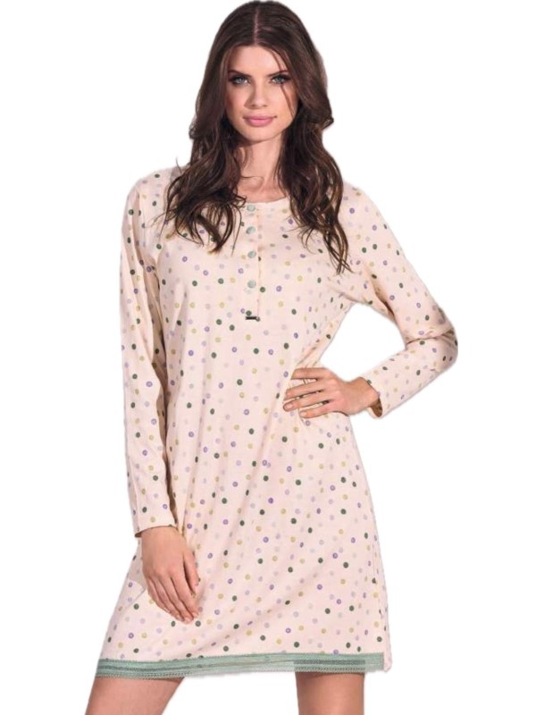 Lormar Camicia da notte manica lunga in puro cotone art. 632705
