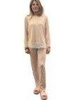 Andra Pigiama donna in viscosa elasticizzata con inserto in pizzo made in Italy art. 9779
