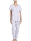 Ragno Pigiama donna in puro cotone aperto davanti manica corta pantalone lungo art. DP46N6B14F