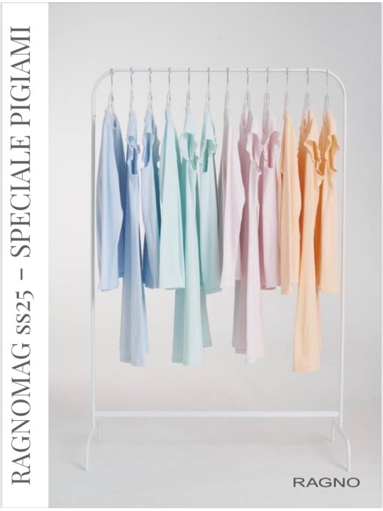 Ragno Camicia da notte in puro cotone leggero con profilo in tulle art. DP26NU