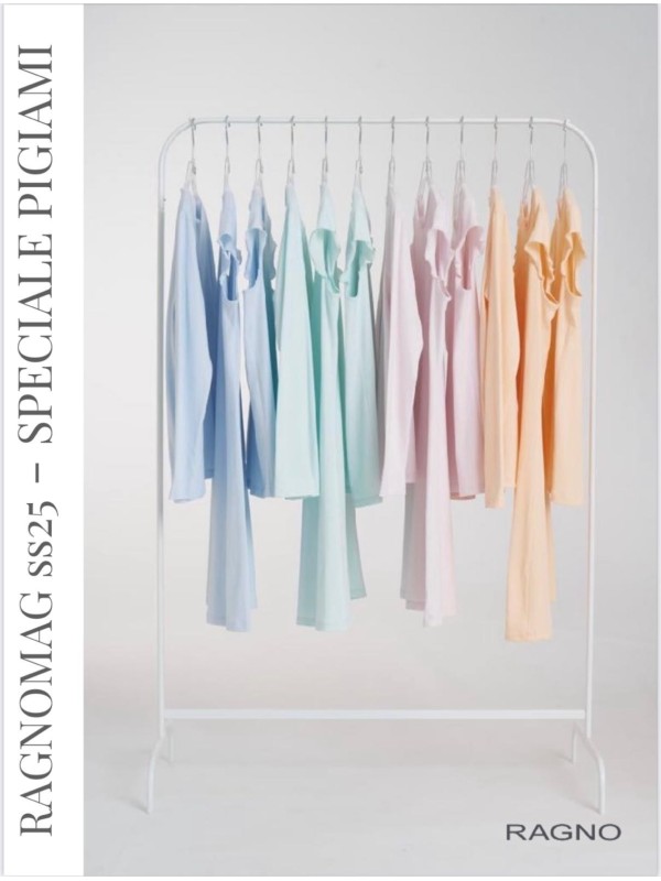 Ragno Camicia da notte in puro cotone leggero con profilo in tulle art. DP26NU