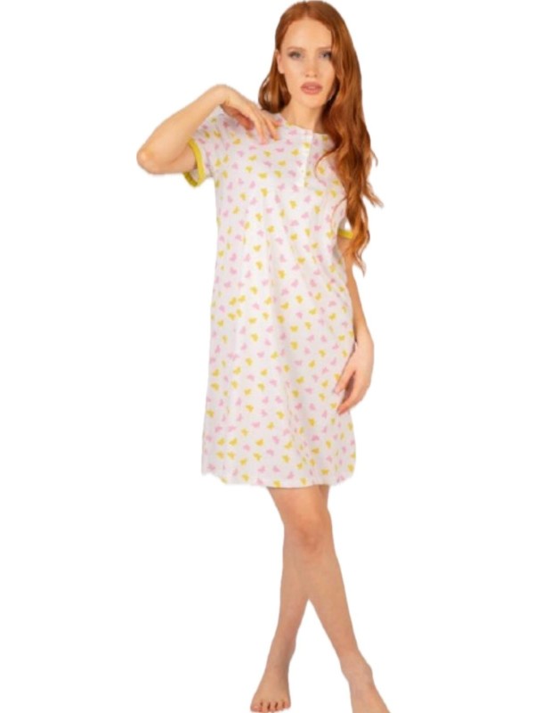 Brilliamo by Linclalor Camicia da notte in puro cotone manica corta stampa farfalle art. 475250