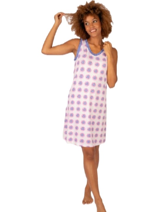 Brilliamo by Linclalor Camicia da notte senza maniche scollo a V in viscosa elasticizzata art. 402089