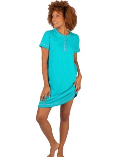 Brilliamo by Linclalor Camicia da notte in puro cotone manica corta art. 471504