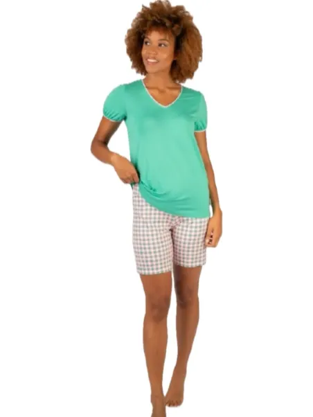 Brilliamo by Linclalor Pigiama donna in viscosa elasticizzata scollo a V art. 402084