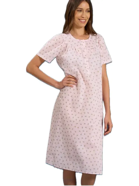Linclalor Camicia da notte in batista di puro cotone manica corta art. 130844