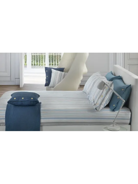 Bellora Completo lenzuola matrimoniali in percalle di puro cotone di alta qualità made in Italy  art. Soft stripes