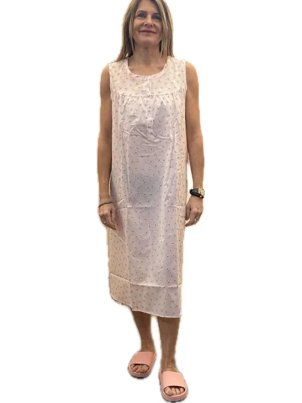 Linclalor Camicia da notte in batista di puro cotone senza maniche art. 130845