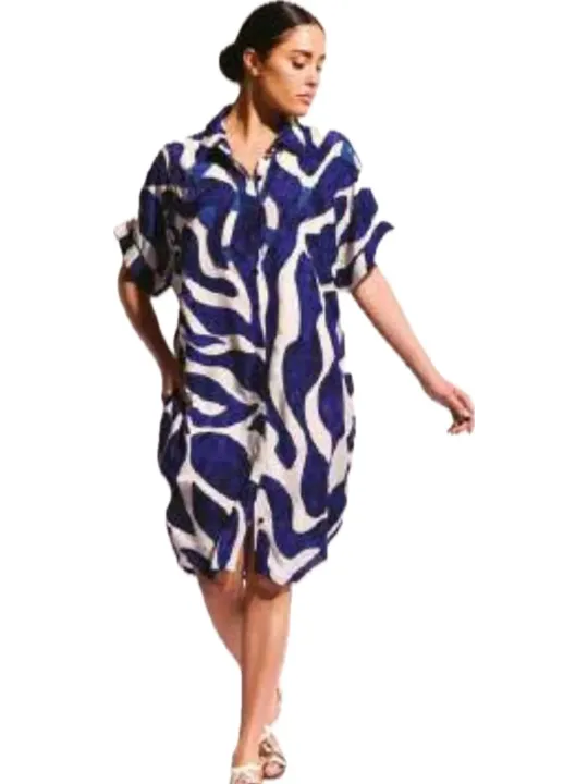 David by Afs Abito mare a camicia in tessuto di viscosa art. Da25021
