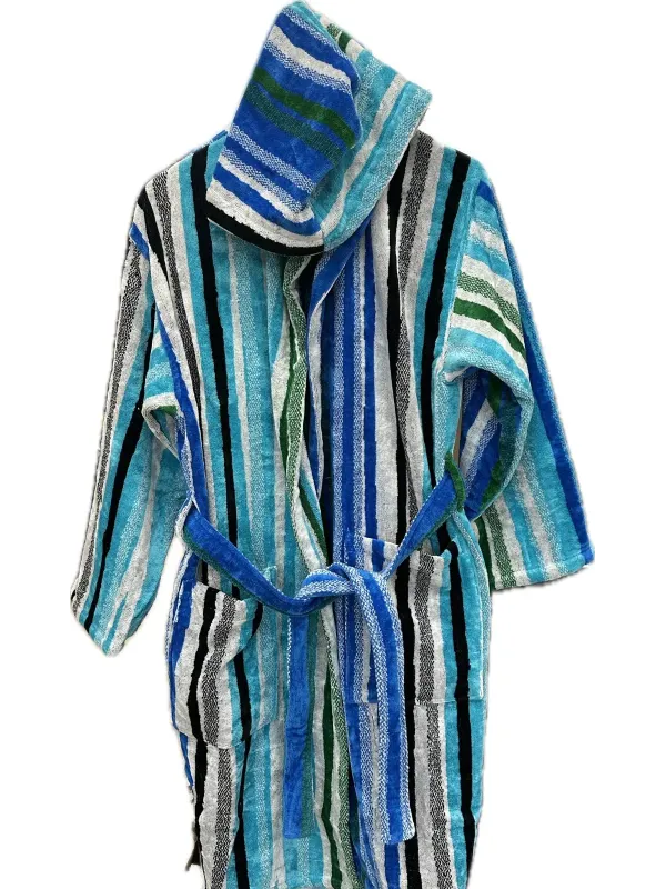 Carrara Accappatoio unisex con cappuccio in spugna velur di puro cotone art. Shangai
