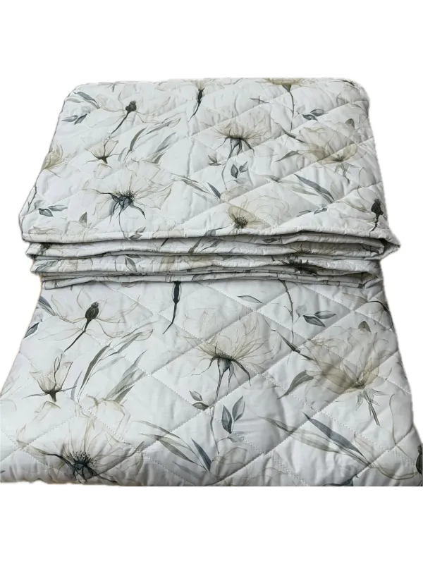 Bellora Copriletto trapuntato matrimoniale in percalle di puro cotone made in Italy art. Soft flowers
