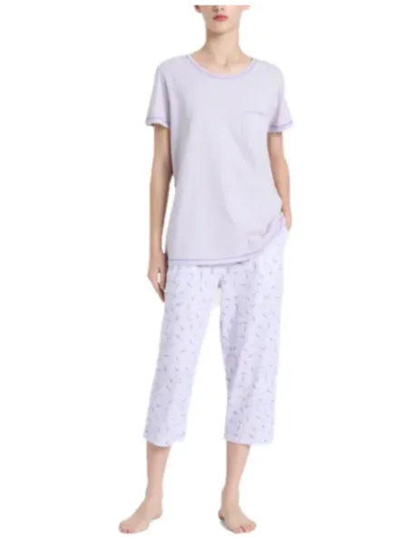 Ragno Pigiama donna in puro cotone manica corta pantalone pinocchietto art. DQ18NB