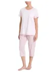 Ragno Pigiama donna in puro cotone manica corta pantalone pinocchietto art. DQ18NB