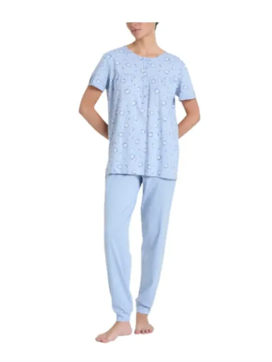 Ragno Pigiama donna in puro cotone manica corta pantalone lungo art. DP32NU
