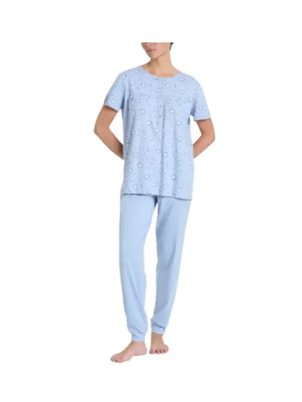 Ragno Pigiama donna in puro cotone manica corta pantalone lungo art. DP32NU