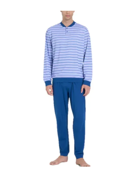 Ragno Pigiama uomo in puro cotone con polsini art. U888NU