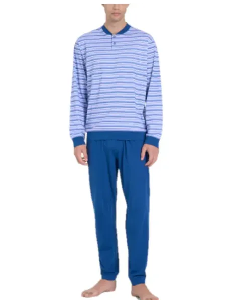 Ragno Pigiama uomo in puro cotone con polsini art. U888NU