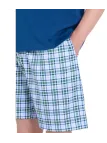 Ragno Pigiama uomo in puro cotone manica corta pantalone corto scozzese art. U893ND