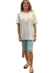 Linclalor Pigiama donna in puro cotone manica corta pantalone bermuda art. 175280