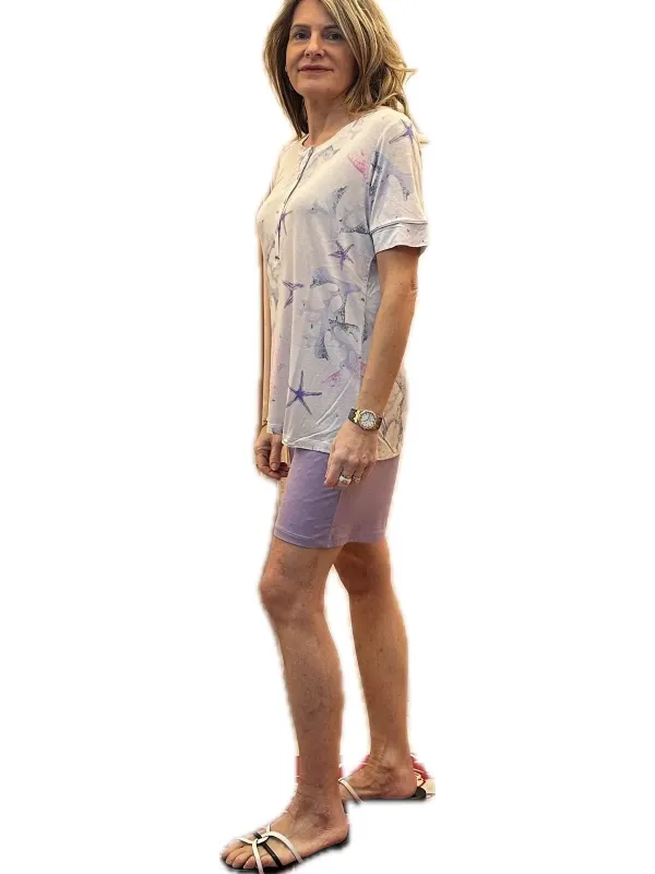 Lormar Pigiama donna in viscosa elasticizzata manica corta pantalone bermuda art. SEA652674