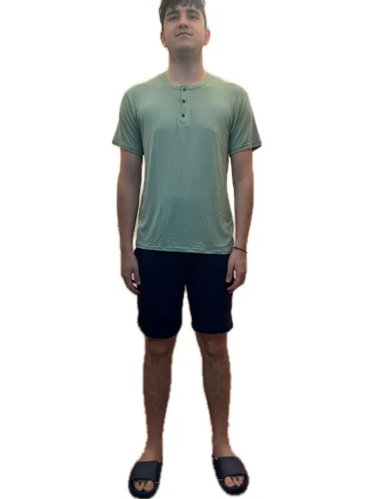 Armata di mare Pigiama in fresco bambù manica corta pantalone corto con tasche art. 2449