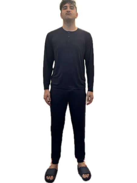 Armata di mare Pigiama uomo in fresco bambù pantaloni con tasche art. 2447