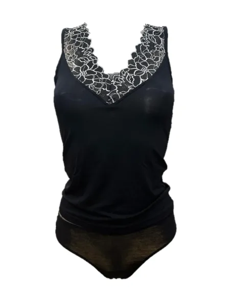 Magic Dream Canotta + slip in fresco bambù con inserto in pizzo art. 8919