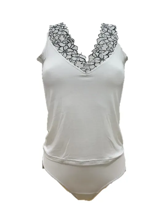 Magic Dream Canotta + slip in fresco bambù con inserto in pizzo art. 8919