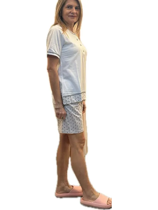 Infiore Pigiama donna in puro cotone pantalone a pois art. ARM652415