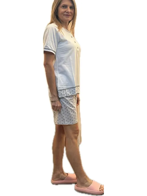 Infiore Pigiama donna in puro cotone pantalone a pois art. ARM652415