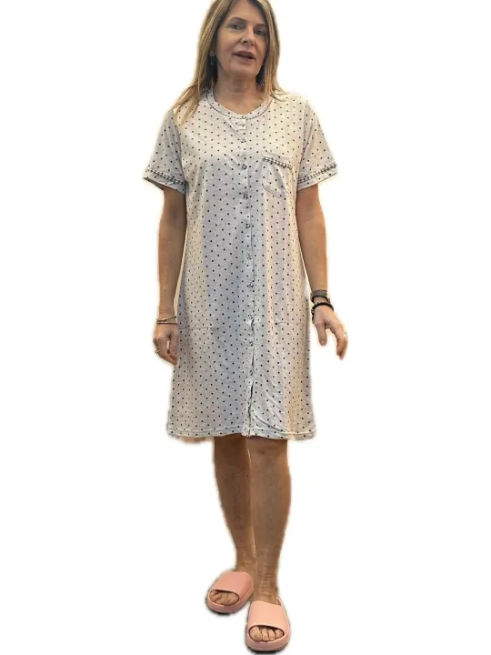 Infiore Camicia da notte in puro cotone aperta davanti con bottoni art. ARM632425