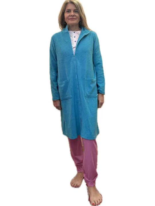 Brilliamo by Linclalor Vestaglia donna con zip in ciniglia estiva art. 447749
