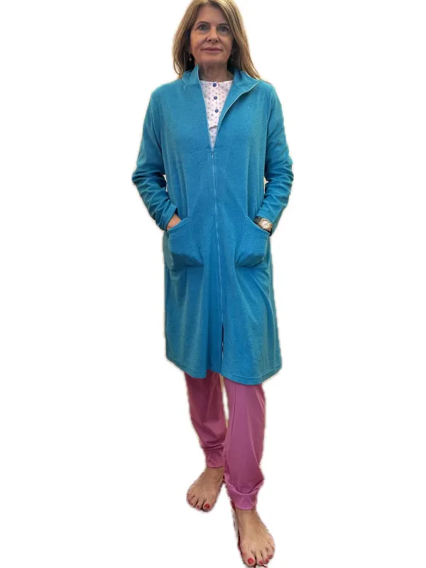 Brilliamo by Linclalor Vestaglia donna con zip in ciniglia estiva art. 447749