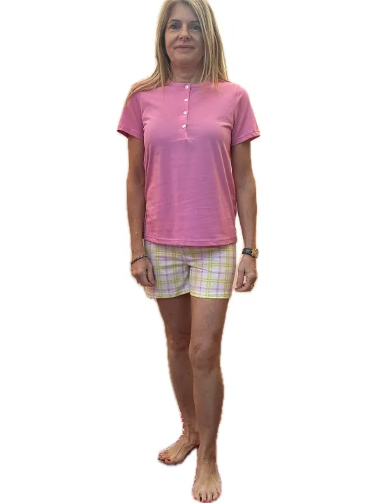 Brilliamo by Linclalor Pigiama donna in puro cotone manica corta pantalone corto art. 475243