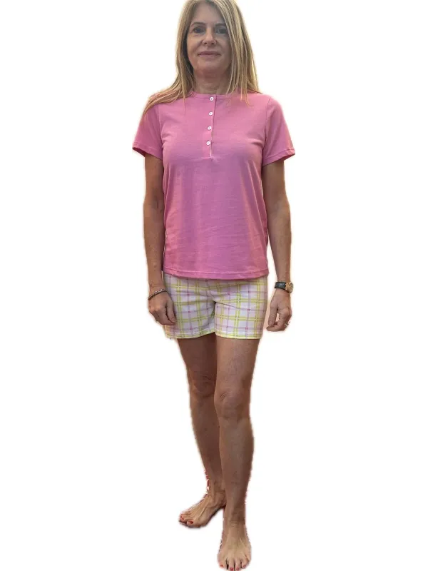 Brilliamo by Linclalor Pigiama donna in puro cotone manica corta pantalone corto art. 475243
