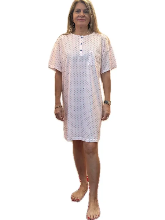 Brilliamo by Linclalor Camicia da notte manica corta in puro cotone stampato art. 475257