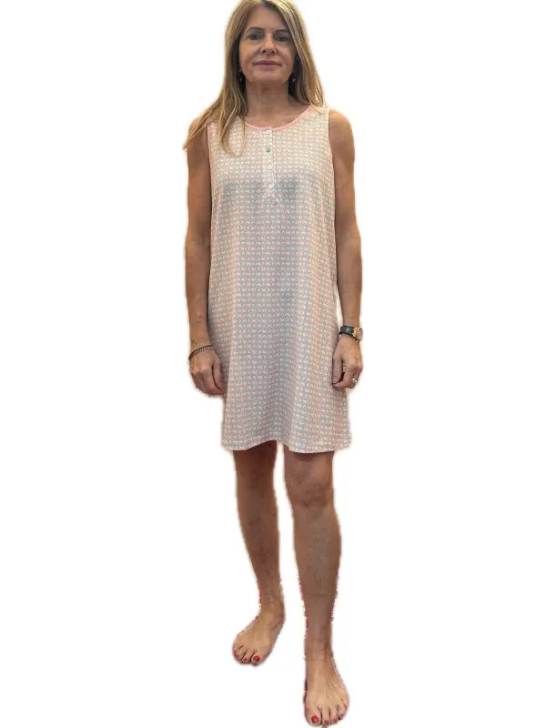 Brilliamo by Linclalor Camicia da notte in puro cotone senza maniche art. 435201