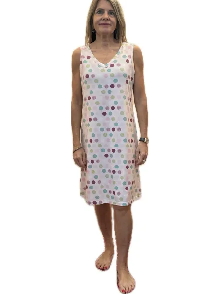 Bisbigli Camicia da notte in modal elasticizzato senza maniche stampata art. 103634