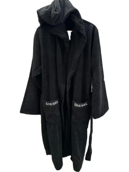 Diesel Accappatoio con cappuccio in spugna di puro cotone con logo art. Logo