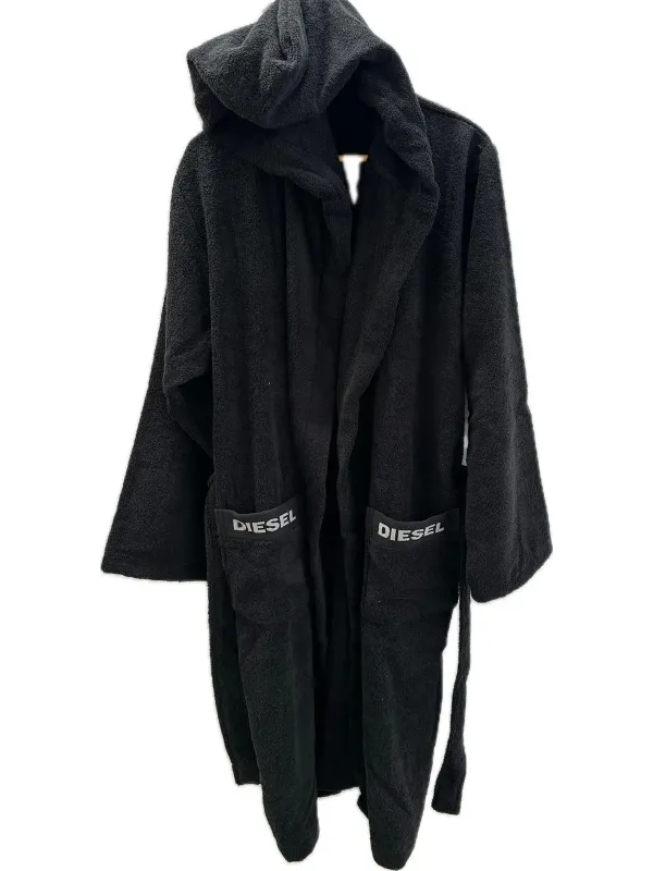 Diesel Accappatoio con cappuccio in spugna di puro cotone con logo art. Logo