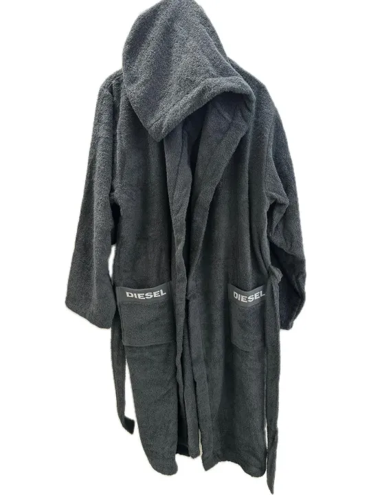 Diesel Accappatoio con cappuccio in spugna di puro cotone con logo art. Logo
