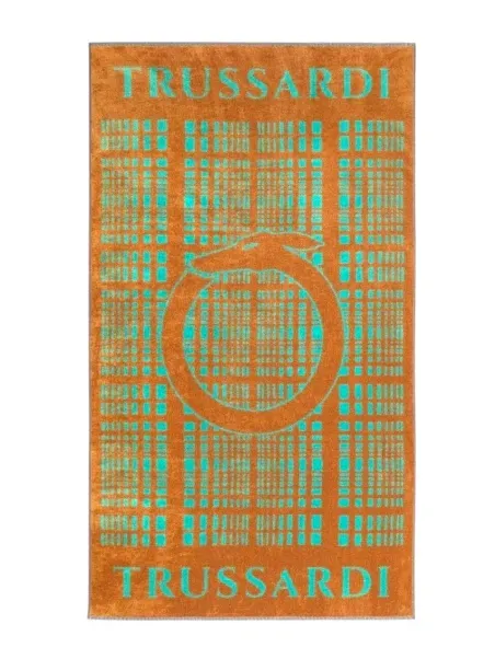 Trussardi Telo mare in spugna velur di puro cotone 95 x 180 cm art. Logo mania