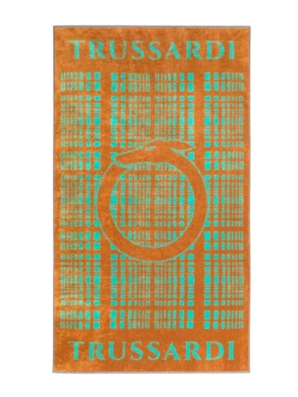 Trussardi Telo mare in spugna velur di puro cotone 95 x 180 cm art. Logo mania