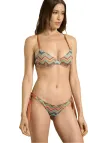 Bisbigli Bikini ferretto coppa C slip medio lacci in tessuto lurex art. 617116