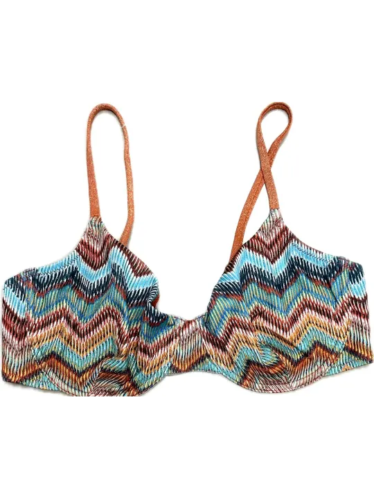 Bisbigli Bikini ferretto coppa C slip medio lacci in tessuto lurex art. 617116