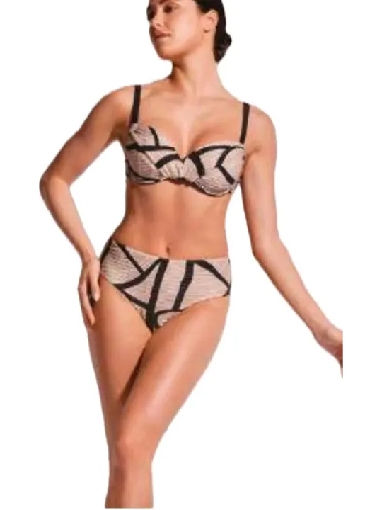 David Bikini con ferretto slip alto tessuto lurex art. DA25123