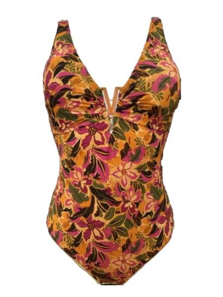 Vacanze Italiane Costume intero in tessuto lurex, coppe sfoderabili scollo a V art. VI25049